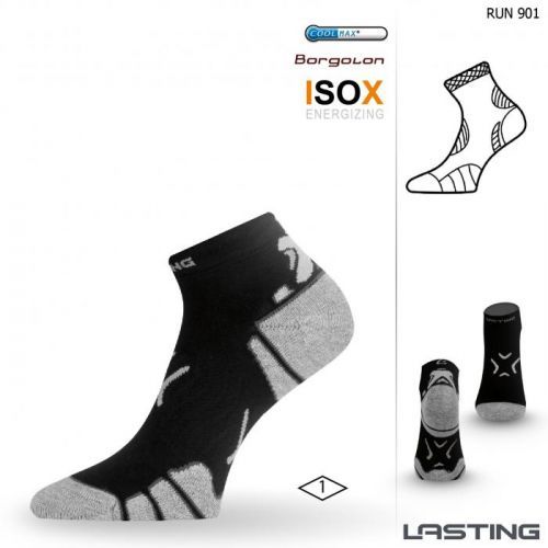 Lasting RUN 901 černá běžecké ponožky Velikost: (42-45) L