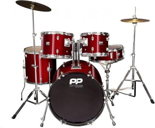 PP World 5 Piece Fusion Drum Kit Wine Red
