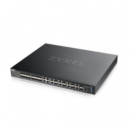 Zyxel XS3800-28, 28-port 10GbE L2+ Switch, MultiGig, 12x 10G Copper, 8x 10G dual pers., 8x 10G SFP+. Dual PSU, XS3800-28-ZZ0101F