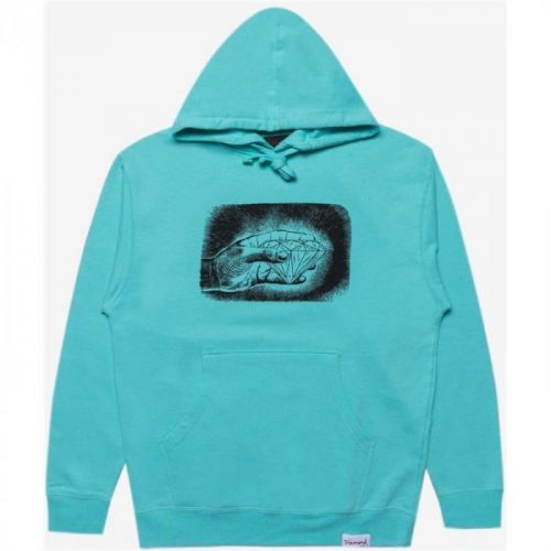 mikina DIAMOND - Etching Print Hoody Diamond Blue (DBLU) velikost: M