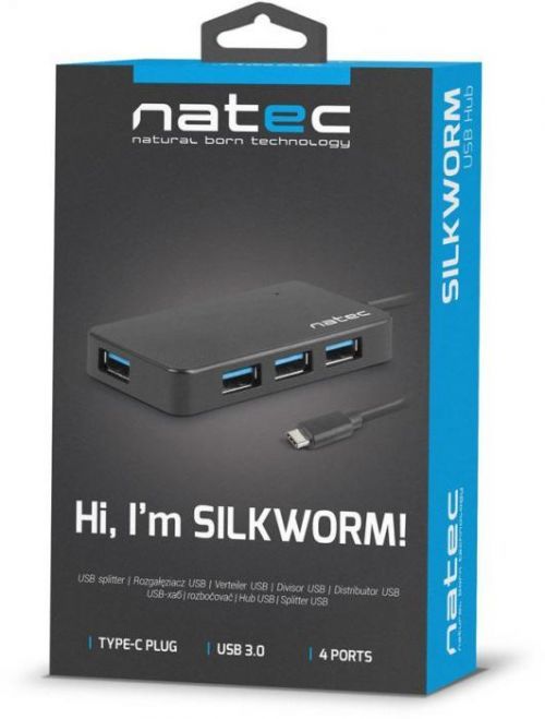 NATEC Silkworm USB-C rozbočovač 4x USB 3.0 HUB (Z27147)