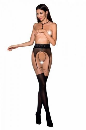 Passion Tiopen 003 černé 20/40 den Punčochové kalhoty 1/2 černá