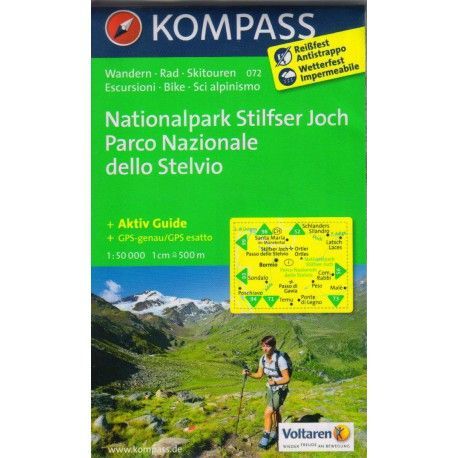 Kompass 072 Nationalpark Stilfser Joch 1:50 000 turistická mapa