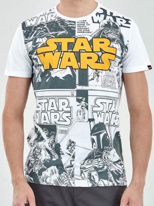 Pánske tričko s potlačou Star Wars biela s