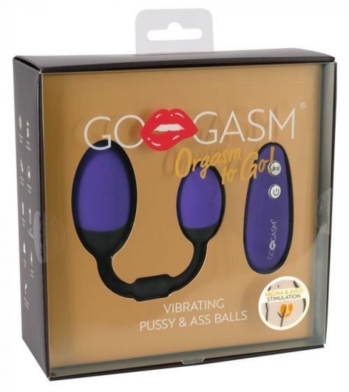 GoGasm Pussy & Ass - Cordless Radio Vibrating Egg Duo (Purple-Black)