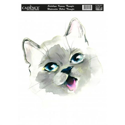 Cadence nažehlovací nálepka 25x35 cm - akvarelová kočka