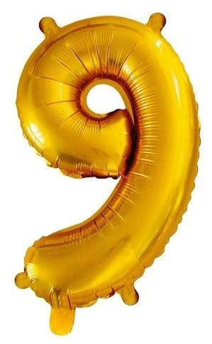 Balónek narozeninový - nafukovací č.9 zlatý - 86 cm 6809-9G