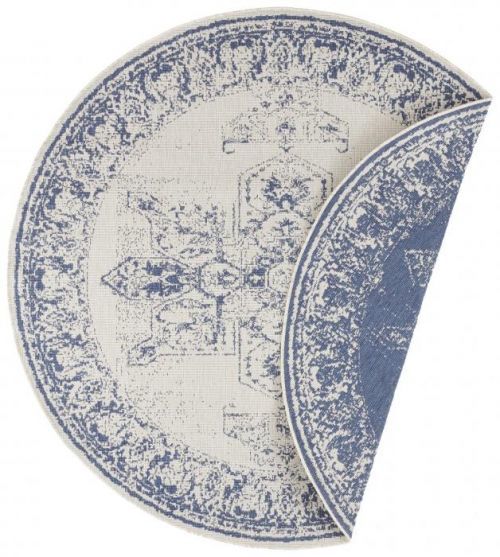 Bougari - Hanse Home koberce Kusový koberec Twin Supreme 104138 Blue/Cream kruh - 140x140 (průměr) kruh cm Bílá