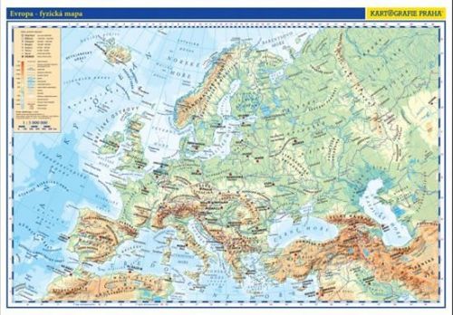 Evropa - školní fyzická nástěnná mapa, 136x96 cm/1:5 mil.