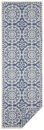 Bougari - Hanse Home koberce Běhoun Twin Supreme 104130 Blue/Cream - 80x250 cm Bílá