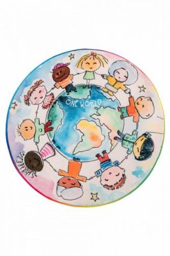 Obsession koberce Dětský kusový koberec Juno 477 World Map kruh - 80x80 (průměr) kruh cm Vícebarevné