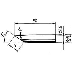 Zkosený pájecí hrot Ersa 0832GDLF/SB 0832GDLF, Velikost hrotů 14 mm, 1 ks