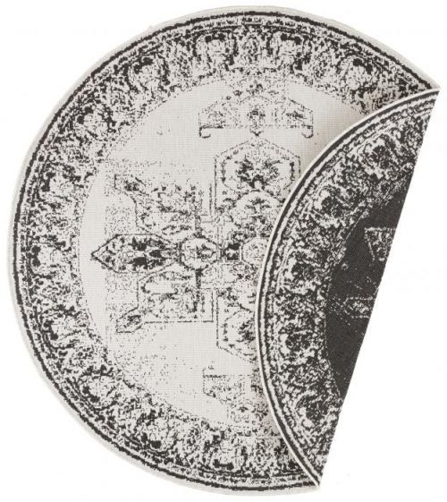 Bougari - Hanse Home koberce Kusový koberec Twin Supreme 104137 Black/Cream kruh - 140x140 (průměr) kruh cm Bílá