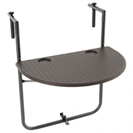 Závěsný sklopný stolek ratanového vzhledu - hnědý Garthen D66214