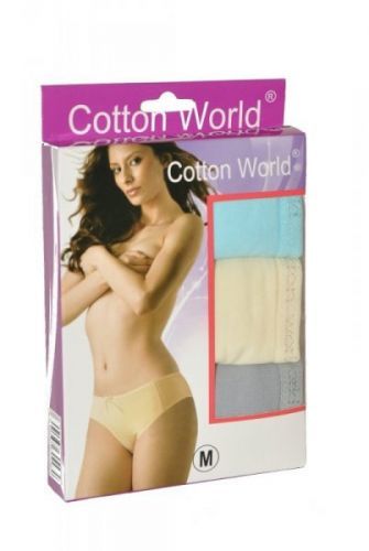 Cotton World lycra A'3 dámské kalhotky XL bílá