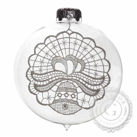 Skleněná baňka s krajkou zvoneček