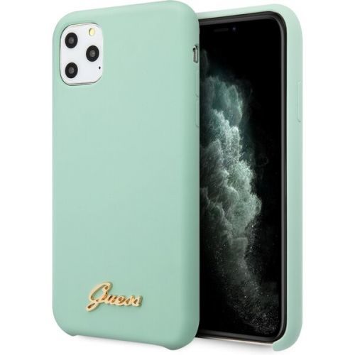 Guess GUHCN58LSLMGG Vintage silikonový kryt iPhone 11 Pro zelený