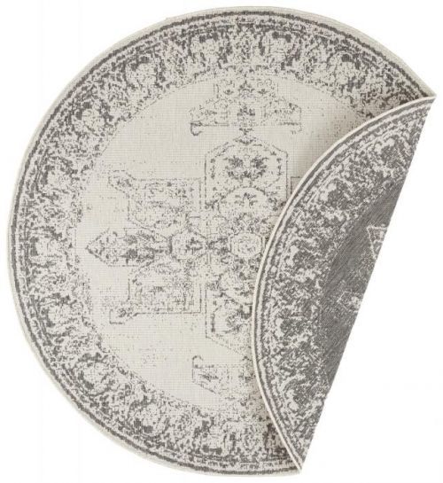 Bougari - Hanse Home koberce Kusový koberec Twin Supreme 104136 Grey/Cream kruh - 140x140 (průměr) kruh cm Bílá