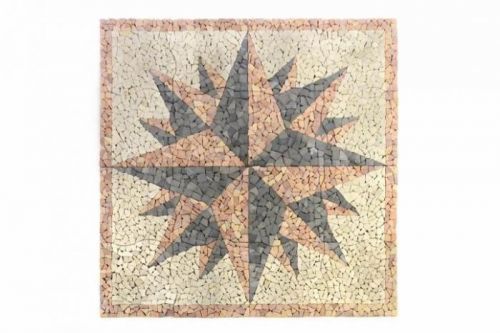 Mramorová mozaika kompas DIVERO - 120 x 120 cm