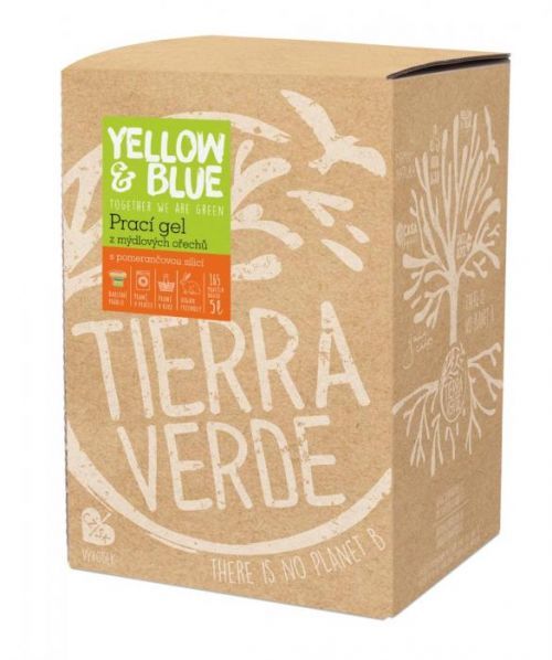 Yellow & Blue  Prací gel z mýdlových ořechů s pomerančovou silicí 5 l (bag in box) 5 l