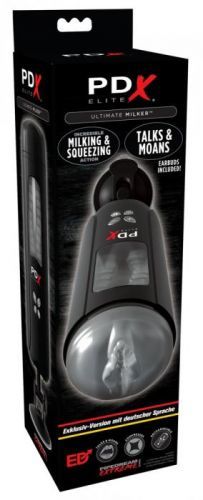 PDX Ultimate Milker - German, Acoustic, Moaning, Vibrating, Penis Masturbator (Black)