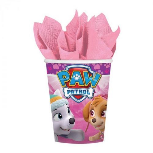 Kelímky papírové 8ks Paw Patrol růžové 250ml - Amscan