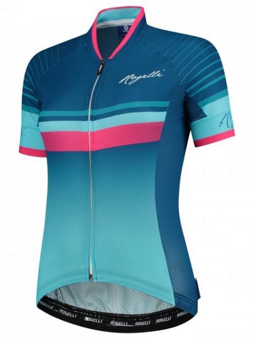 Extralehký dámský cyklodres Rogelli IMPRESS s krátkým rukávem, modro-růžový XS