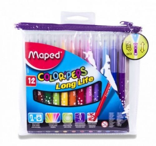 Fixy Maped Color Peps - 12 ks, pouzdro na zip 9845017