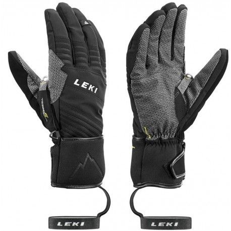 Leki Tour Plus V GTX black/chrome/lime pánské lyžařské rukavice 9,5 (L)