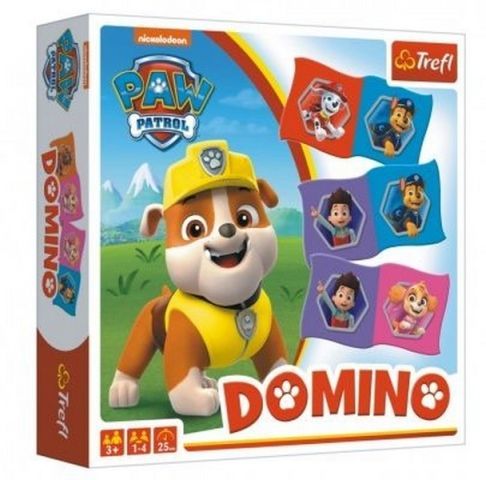 Domino papírové Paw Patrol/Tlapková patrola 28 kartiček společenská hra v krabici 20x20x5cm