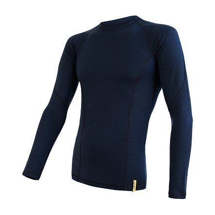 Sensor Merino Df pánské triko dl. rukáv deep blue S