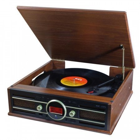 Soundmaster PL585BR gramofon s radiem / DAB+/FM/ USB/ Nahrávání/ retro design