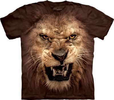 Tričko dětské The Mountain Big Face Roaring Lion - hnědé, XL