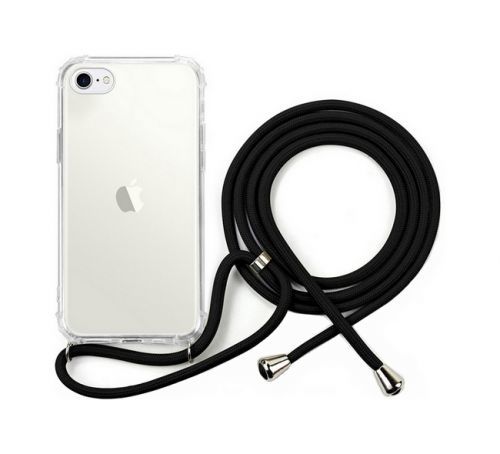 Kryt TopQ iPhone SE 2020 silikon se šňůrkou průhledný 49405