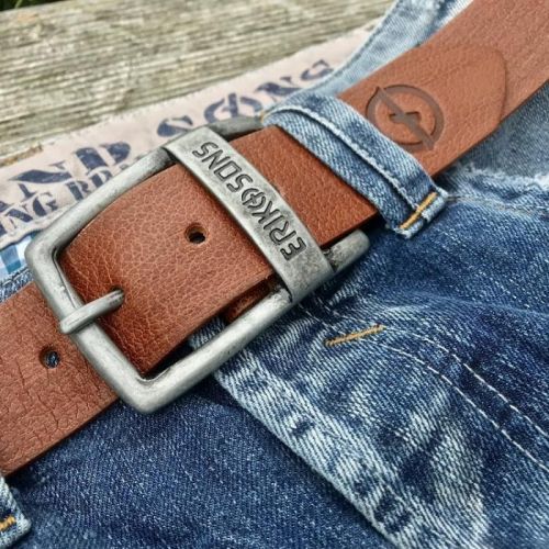 Opasek kožený Erik and Sons Saga Classic - hnědý, 105