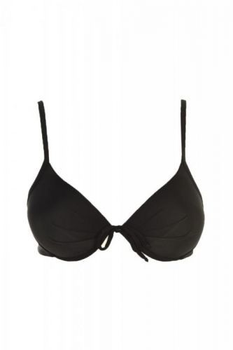 Trendyol Khaki Bow Detailed Push-Up Bikini Top, černá, 34