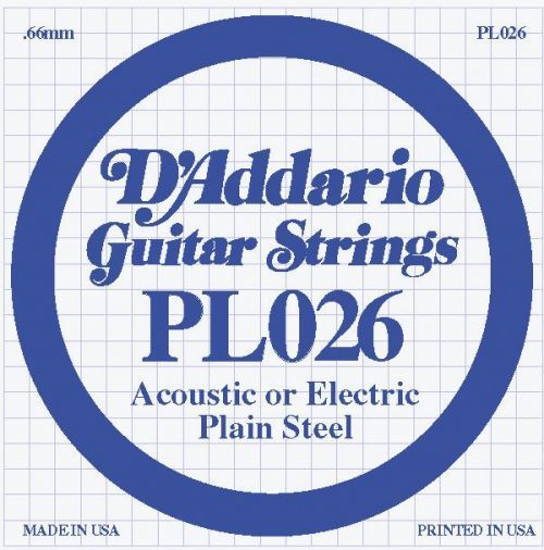 D'Addario Plain Steel - Jednotlivá struna - .026