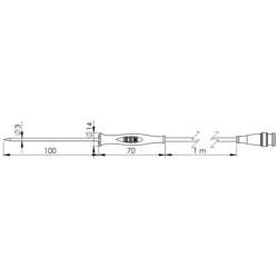 Vpichovací sonda Greisinger GF1T-E3-AA-BNC 480622, -70 do +250 °C, 100 mm, typ senzoru=Pt1000