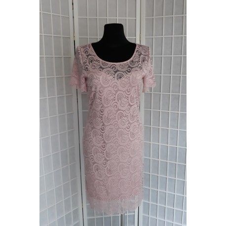 Krajkové pouzdrové šaty Megi, Velikost L, Barva Pudrová L&S Fashion 300-1-L
