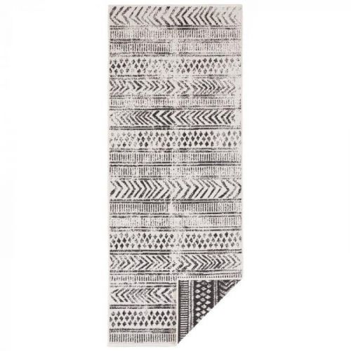 Černo-krémový venkovní koberec Bougari Biri, 80 x 250 cm