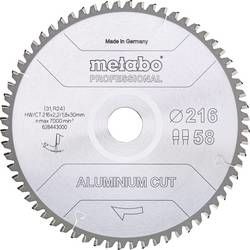 Pilový list hliníkové Cut Professional Metabo 628447000 Průměr: 254 mm Počet zubů (na palec): 72 Tloušťka:2 mm