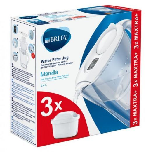 Filtrační konvice Brita Marella 2,4 l + 3x MX Pro PO 2024 bílá
