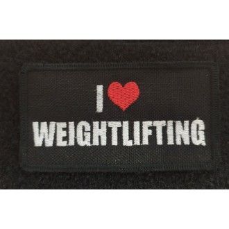 Workout Nášivka I love Weightlifting - 95 x 50 mm se suchým zipem WOR139