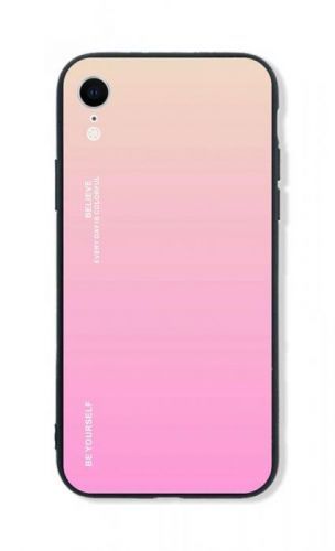 Kryt TopQ LUXURY iPhone XR pevný duhový meruňkový 48772