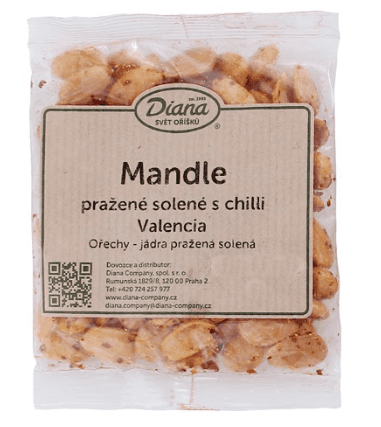 Mandle pražené solené s chilli 100g