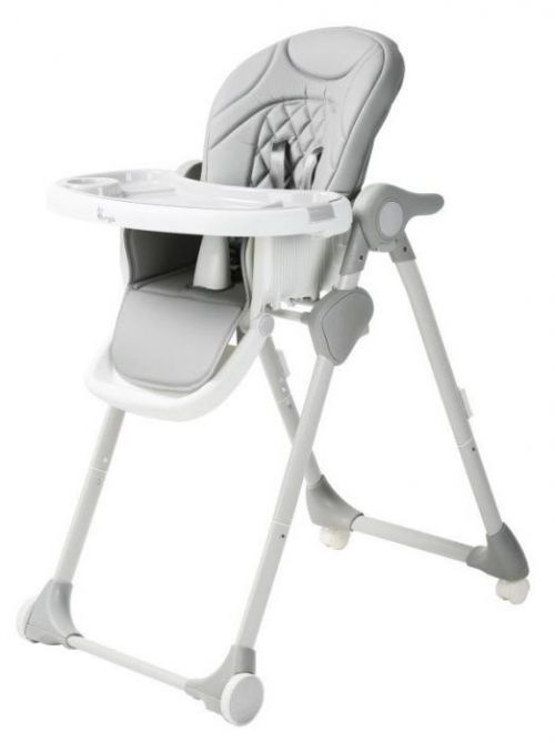 Bo Jungle Jídelní židlička B-Dinner chair wheely šedá