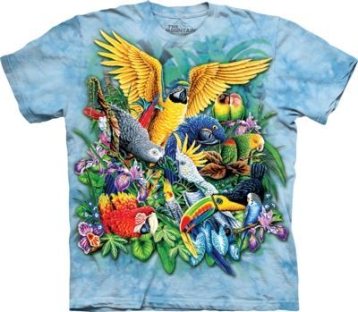 Tričko unisex The Mountain Birds of the Tropics - modré, M