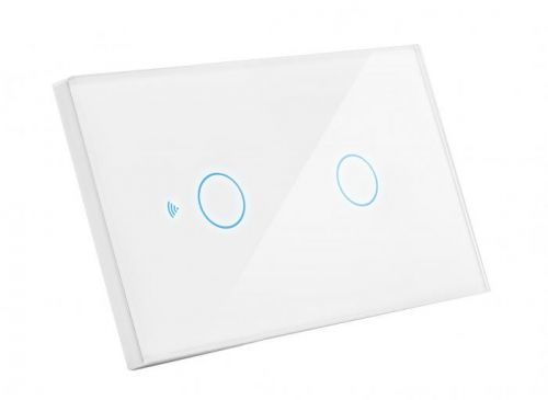CENTURY Přepínač SMART zapuštěný dvojitý-5A-220-240V IP20 ovládaný SMARTPHONEM přes WIFI nebo hlasem. Vhodný do instalční krabice BTICINO 503E 3 moduly. Tuya WiFi