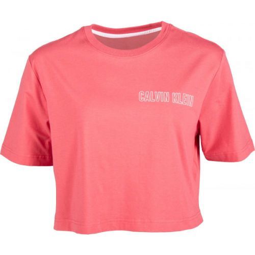 Calvin Klein CROPPED SHORT SLEEVE T-SHIRT růžová S - Dámské tričko