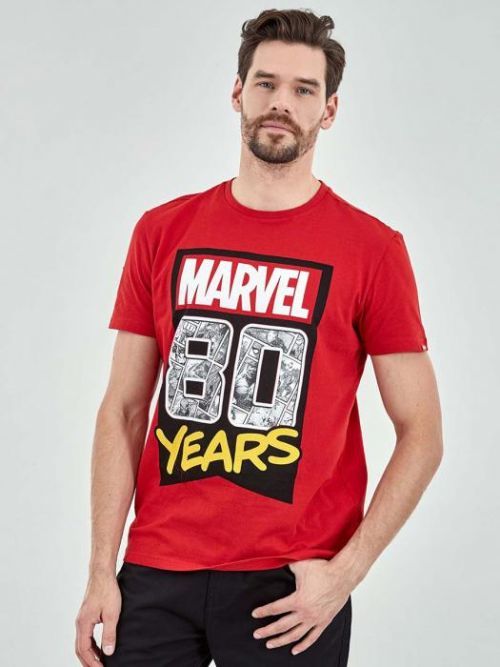 Pánske tričko s potlačou Eighty years červené S
